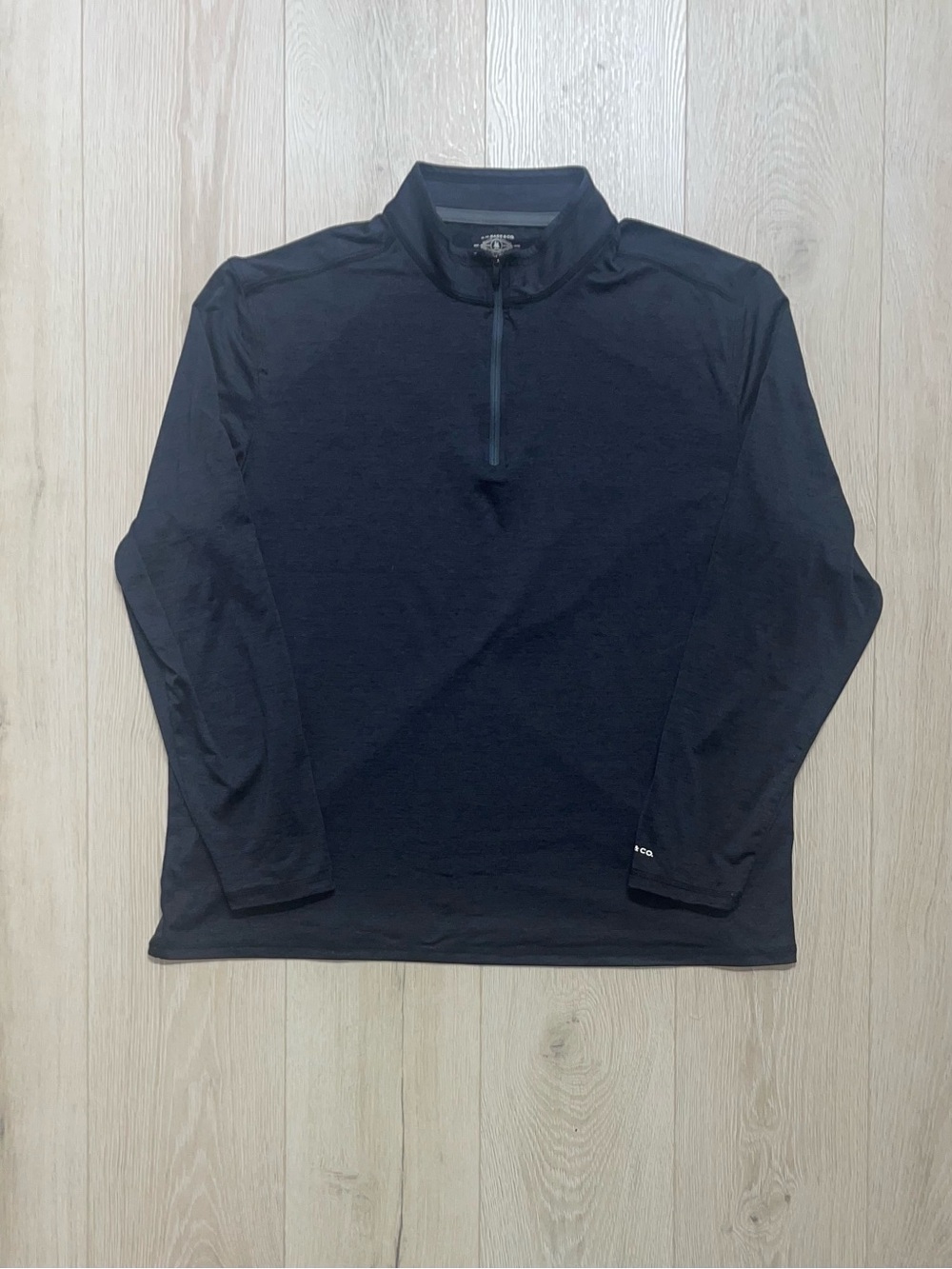GH Bass Co Mens XL Black Quarter Zip Lightweight Pullover Shirt Jacket Mock Neck